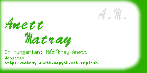 anett matray business card